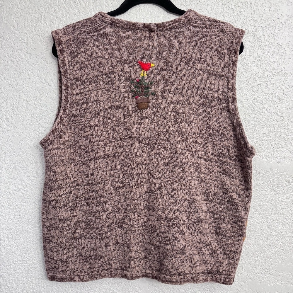 Vintage Bobbie Brooks Sweater Vest Winter Snowman Cardinal North Pole - Size 18 - Picture 4 of 6